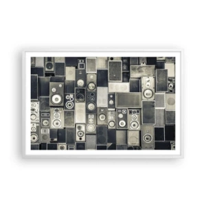 Póster en marco blanco - Y todo fluye - 91x61 cm