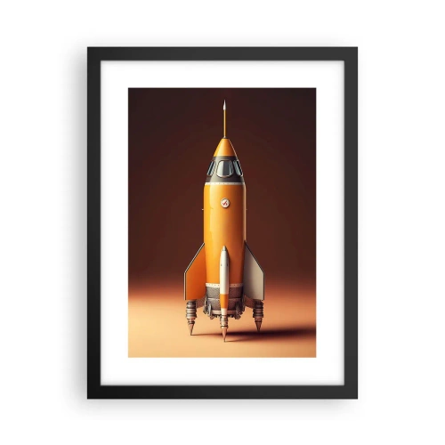 Póster en marco negro - Comienza con un sueño - 30x40 cm