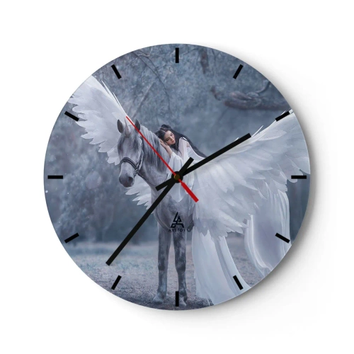 Reloj de pared - Reloj de vidrio - Un momento de inspiración - 40x40 cm