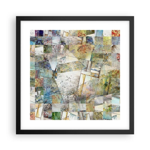 Póster en marco negro - Remodelación geométrica - 40x40 cm