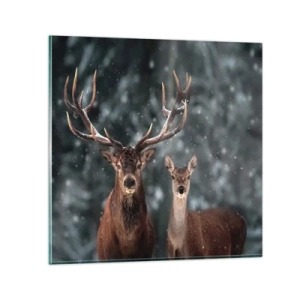 Cuadro sobre vidrio - Impresiones sobre Vidrio - El señor y la señora del bosque - 50x50 cm