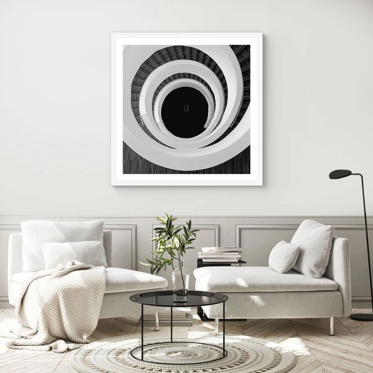 Póster en marco blanco - Hacia el origen - 30x30 cm