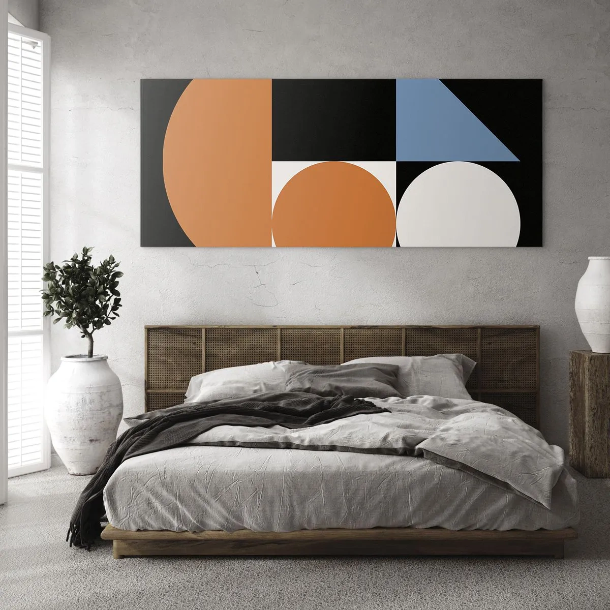 Cuadro sobre vidrio - Impresiones sobre Vidrio - Diseño con figuras - 100x40 cm