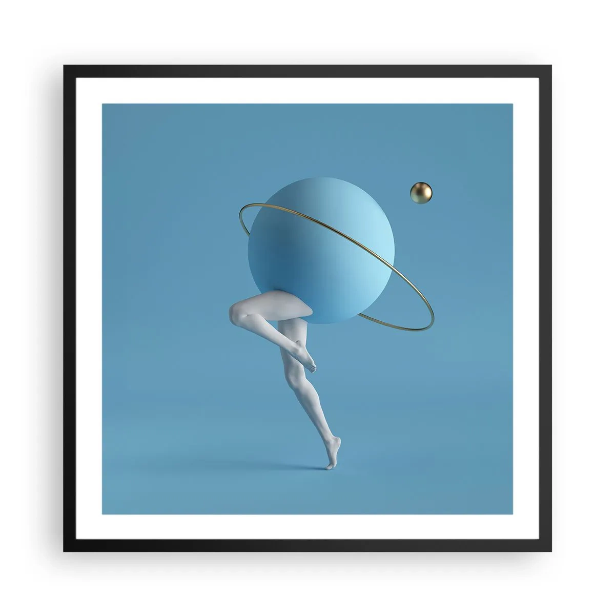 Póster en marco negro - Y los planetas se vuelven locos - 60x60 cm