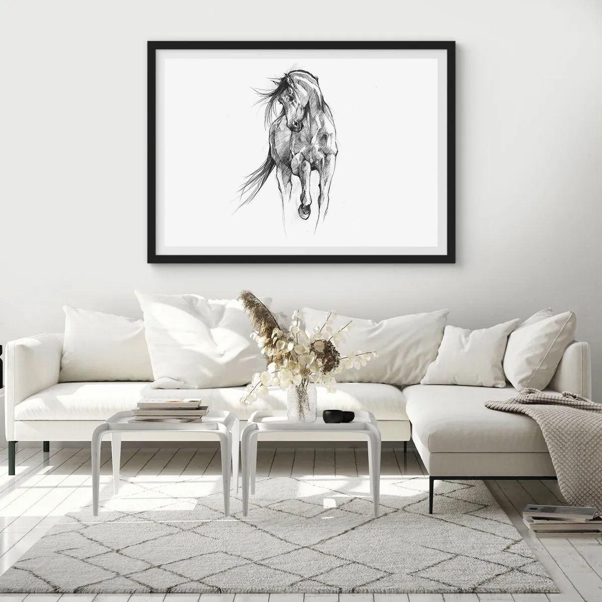 Póster en marco negro - En un elegante trote - 91x61 cm