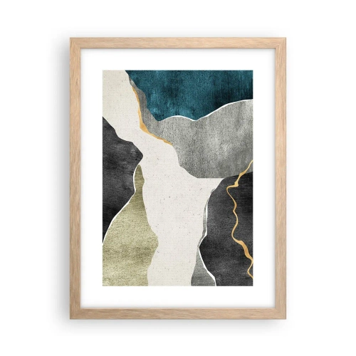 Póster en marco roble claro - Composición en mosaico con una hebra de oro - 30x40 cm