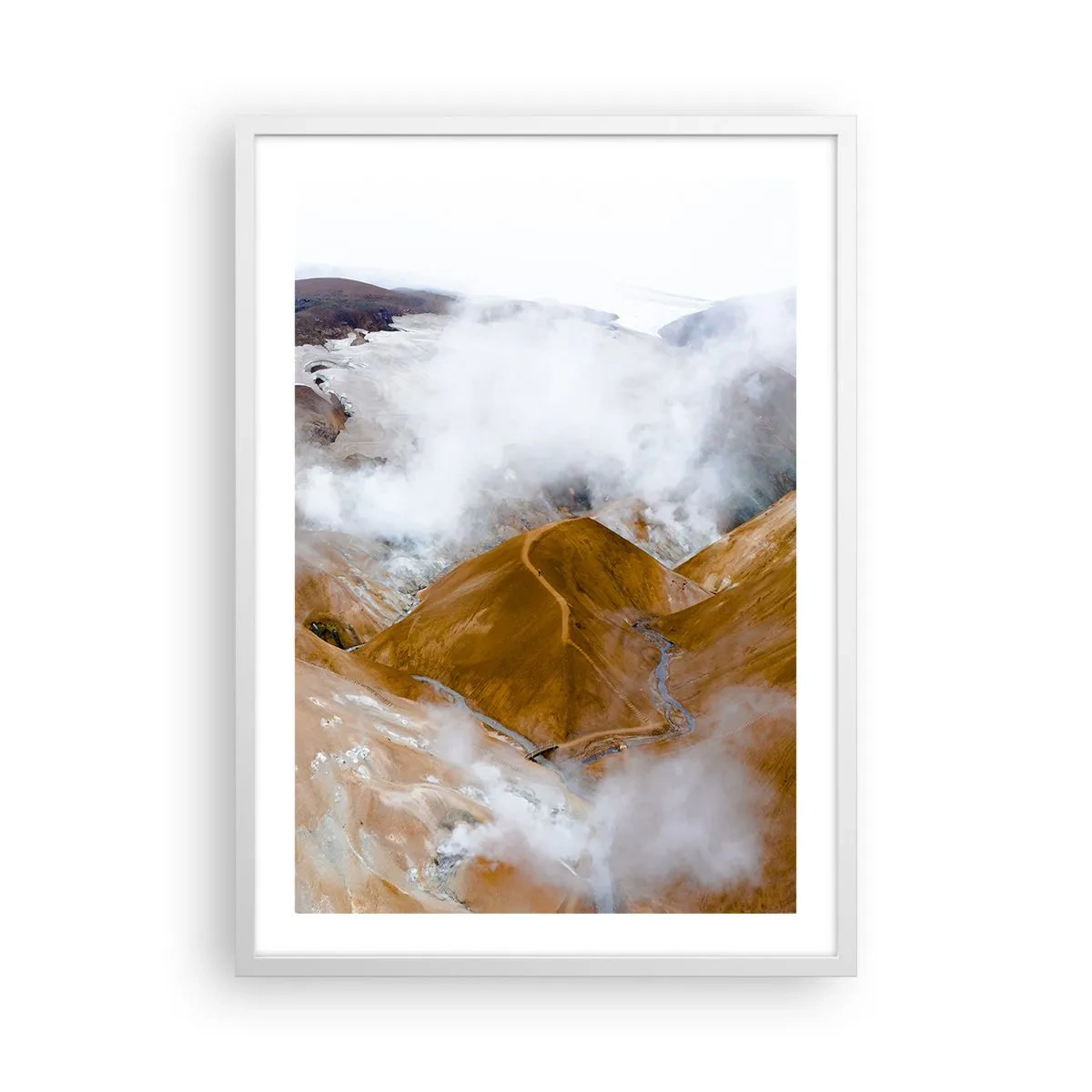 Póster en marco blanco - La dura belleza de Islandia - 50x70 cm