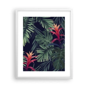 Póster en marco blanco - Encender el color verde - 40x50 cm