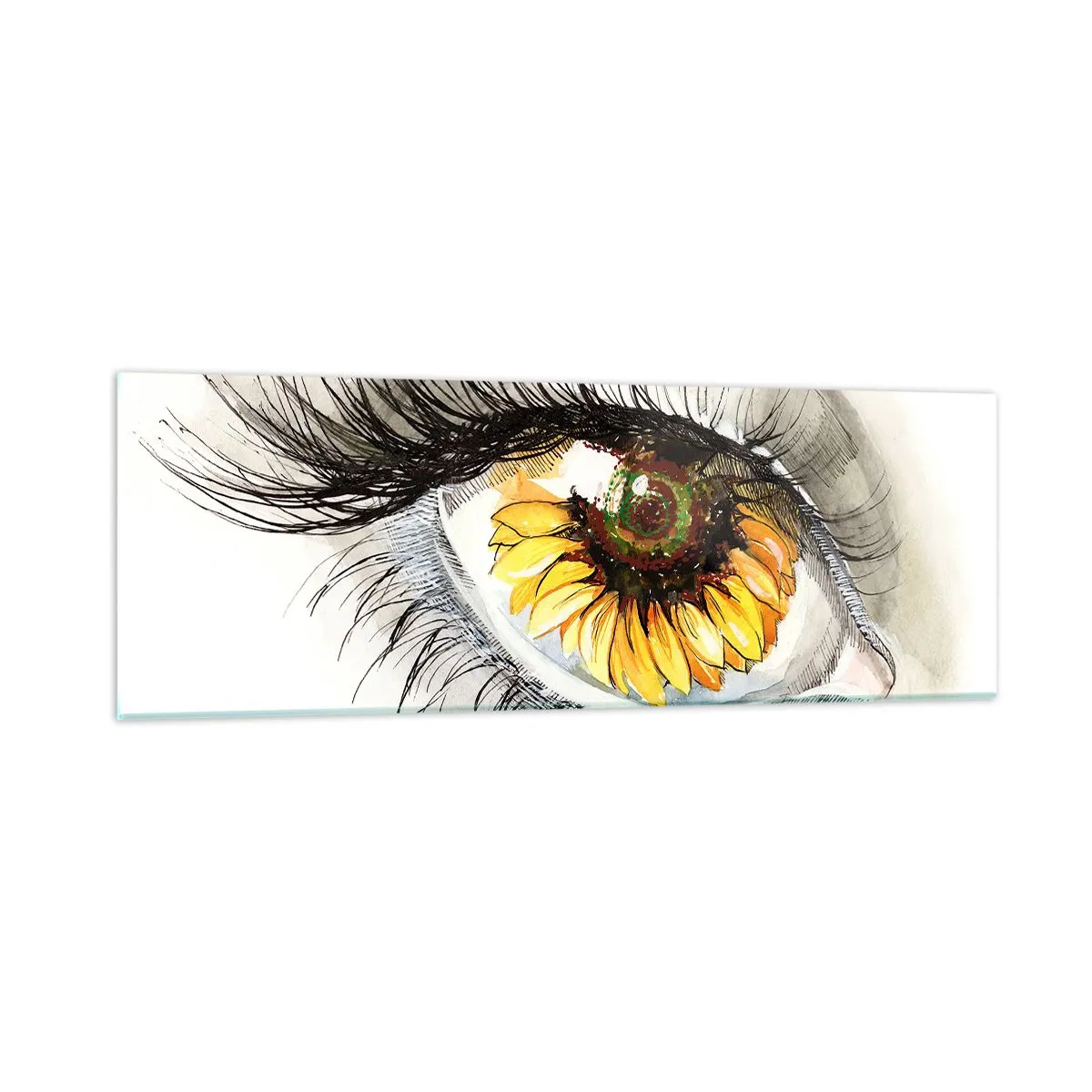 Cuadro sobre vidrio - Impresiones sobre Vidrio - Un aspecto tan caluroso como el verano - 90x30 cm
