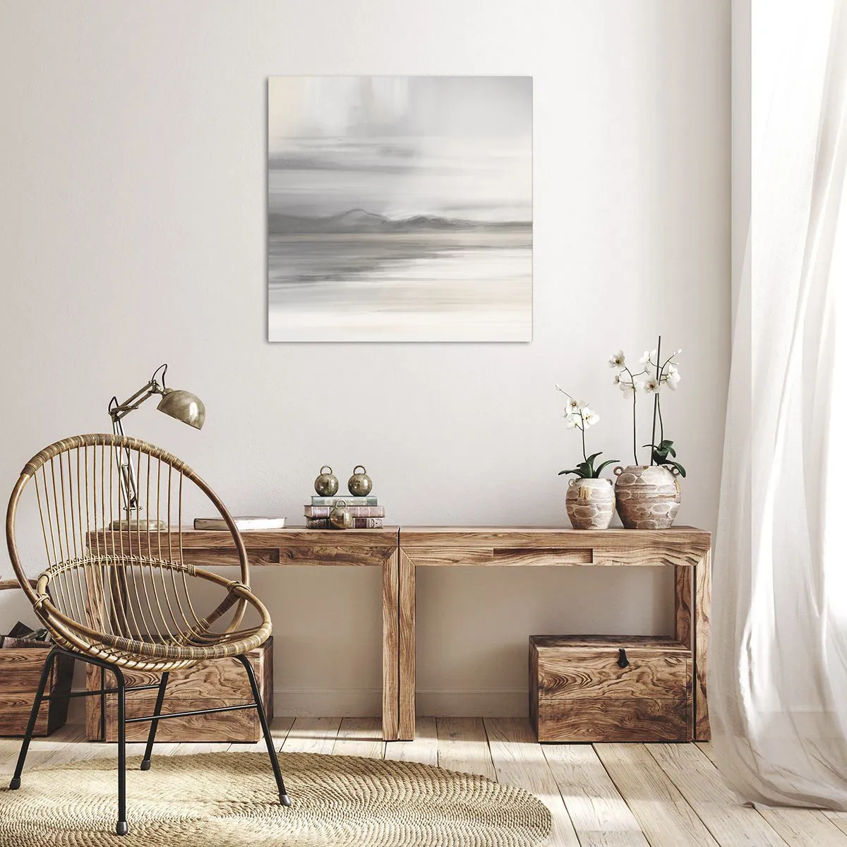 Cuadro sobre lienzo - Impresión de Imagen - Una distancia reflexiva - 50x50 cm