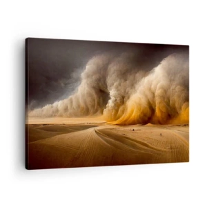Cuadro sobre lienzo - Impresión de Imagen - Impresionante tormenta de arena en el desierto - 70x50cm - Ira del desierto - Decoración de pared moderna para salón y dormitorio ARTTOR