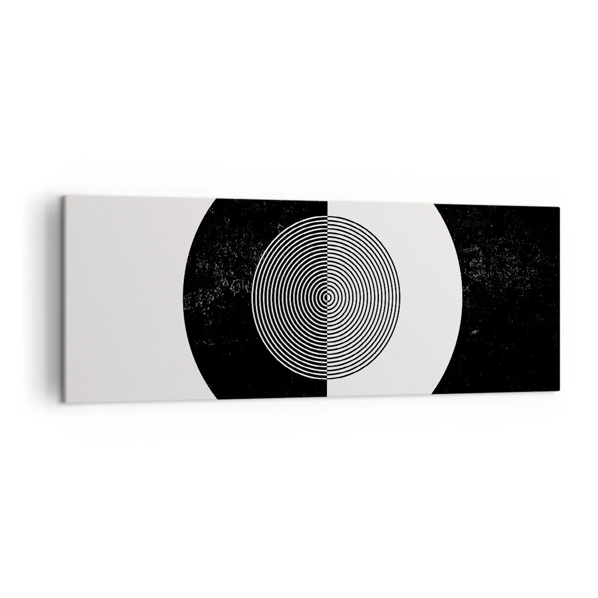 Cuadro sobre lienzo - Impresión de Imagen - Patrón gráfico en blanco y negro contrastante - 140x50cm - Armonía en blanco y negro - Decoración de pared moderna para salón y dormitorio ARTTOR