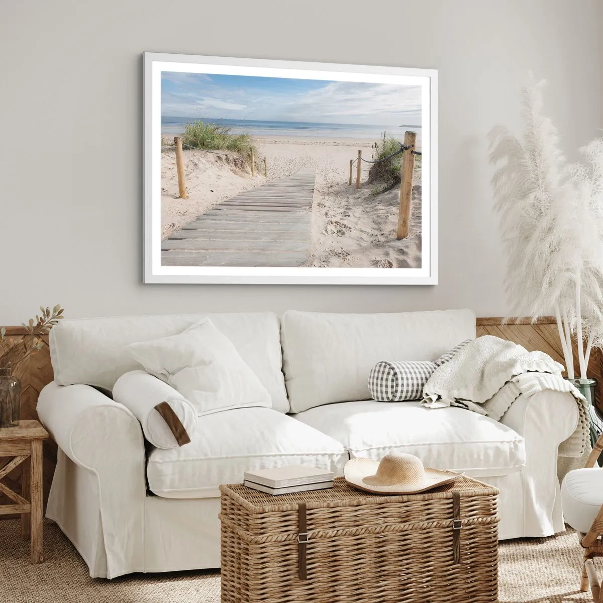 Póster en marco blanco - Hasta el horizonte - 91x61 cm