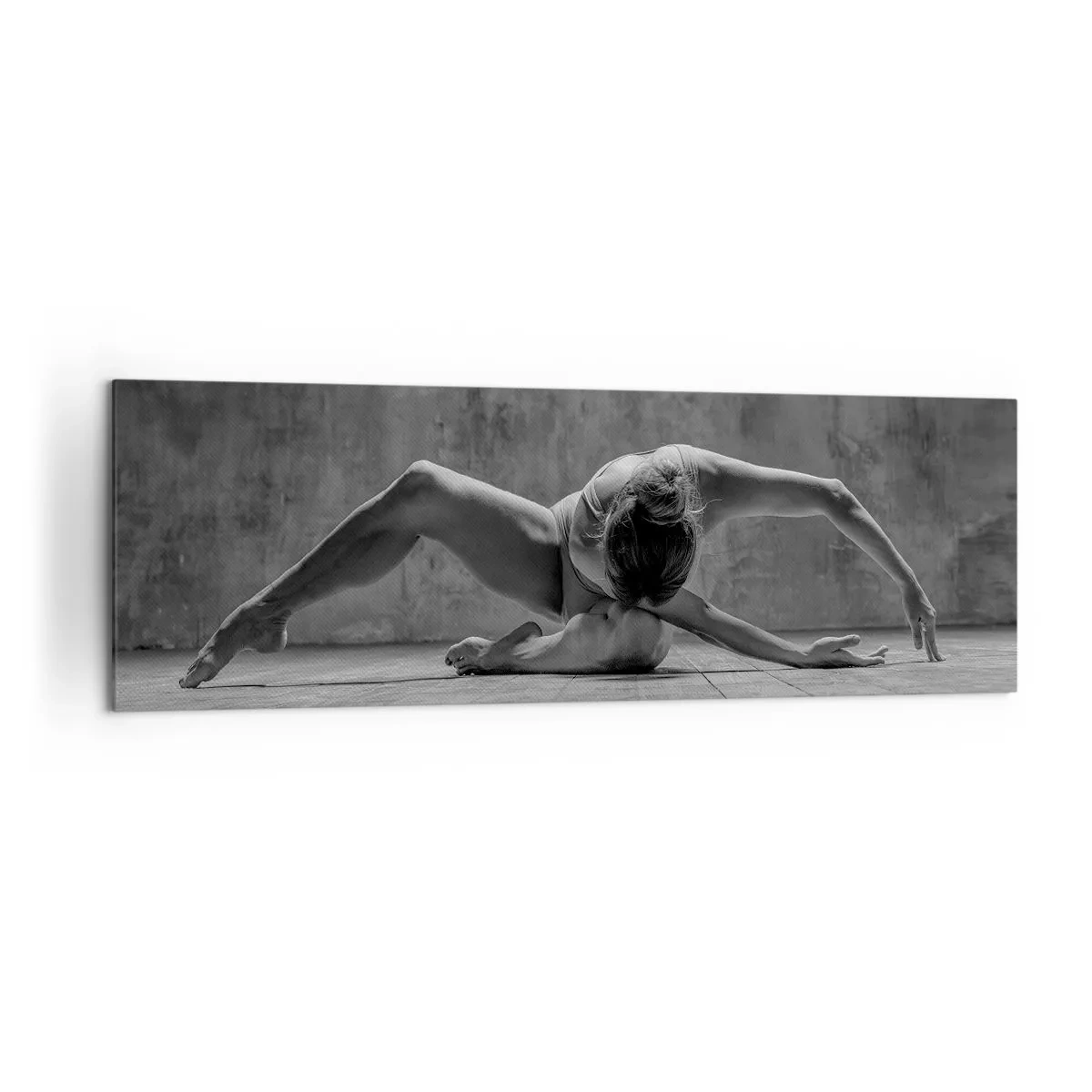 Cuadro sobre lienzo - Impresión de Imagen - Una bailarina en pose artística. - 160x50cm - Simetría encontrada - Decoración de pared moderna para salón y dormitorio ARTTOR
