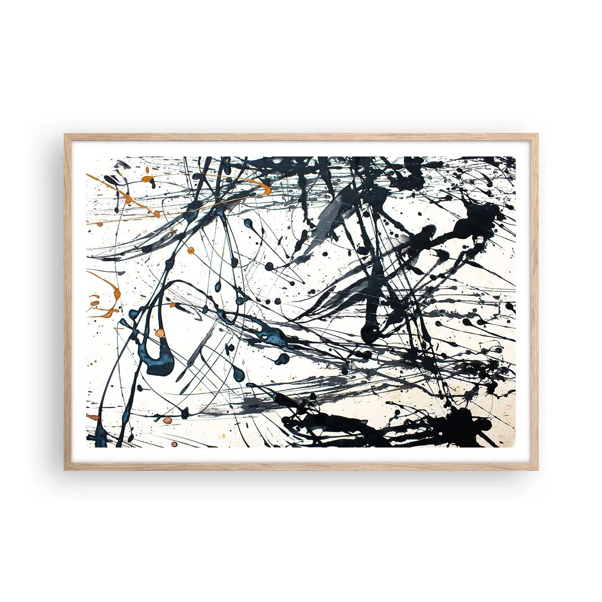 Póster en marco roble claro - Abstracción expresionista - 100x70 cm