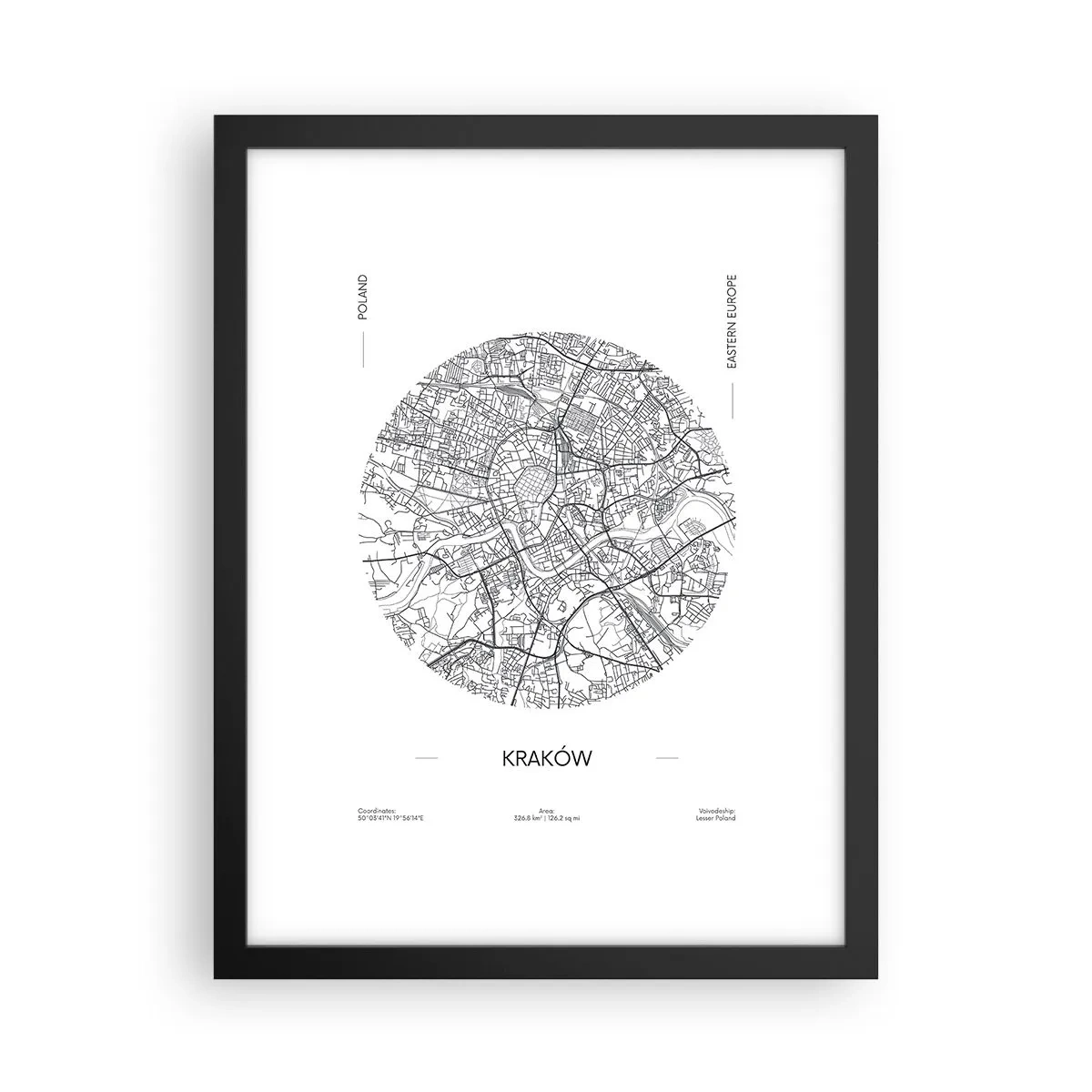 Póster en marco negro - Anatomía de Cracovia - 30x40 cm