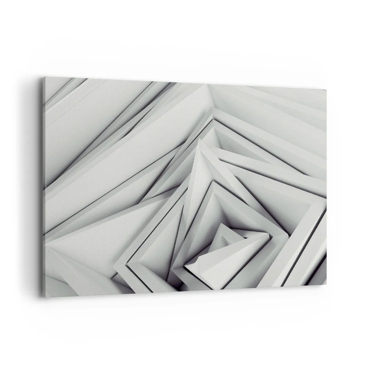 Cuadro sobre lienzo - Impresión de Imagen - Una composición abstracta de formas geométricas en tonos de gris. - 100x70cm - Ángulos afilados - Decoración de pared moderna para salón y dormitorio ARTTOR