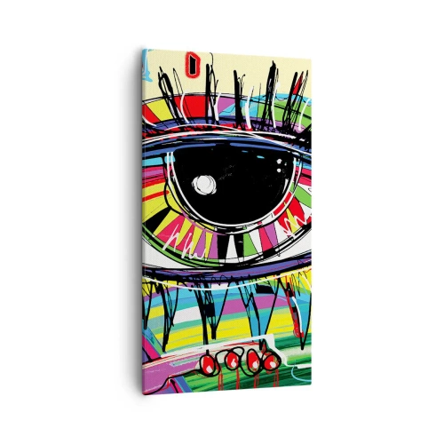 Cuadro sobre lienzo - Impresión de Imagen - Un ojo colorido - un alma colorida - 55x100 cm