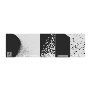 Muestra De Fotomural Standard Eco - El movimiento de las partículas - Abstracción, En blanco y negro, Gráficos - 100x30 cm