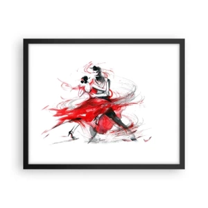 Póster en marco negro - El tango: el ritmo de la pasión - 50x40 cm