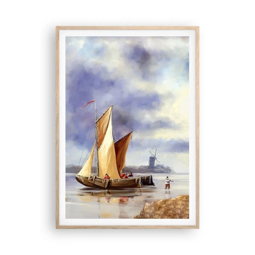 Póster en marco roble claro - El regreso de los marineros - 70x100 cm