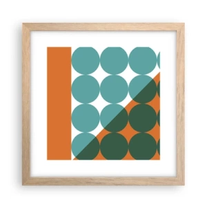 Póster en marco roble claro - Hacia arriba y en diagonal - 30x30 cm