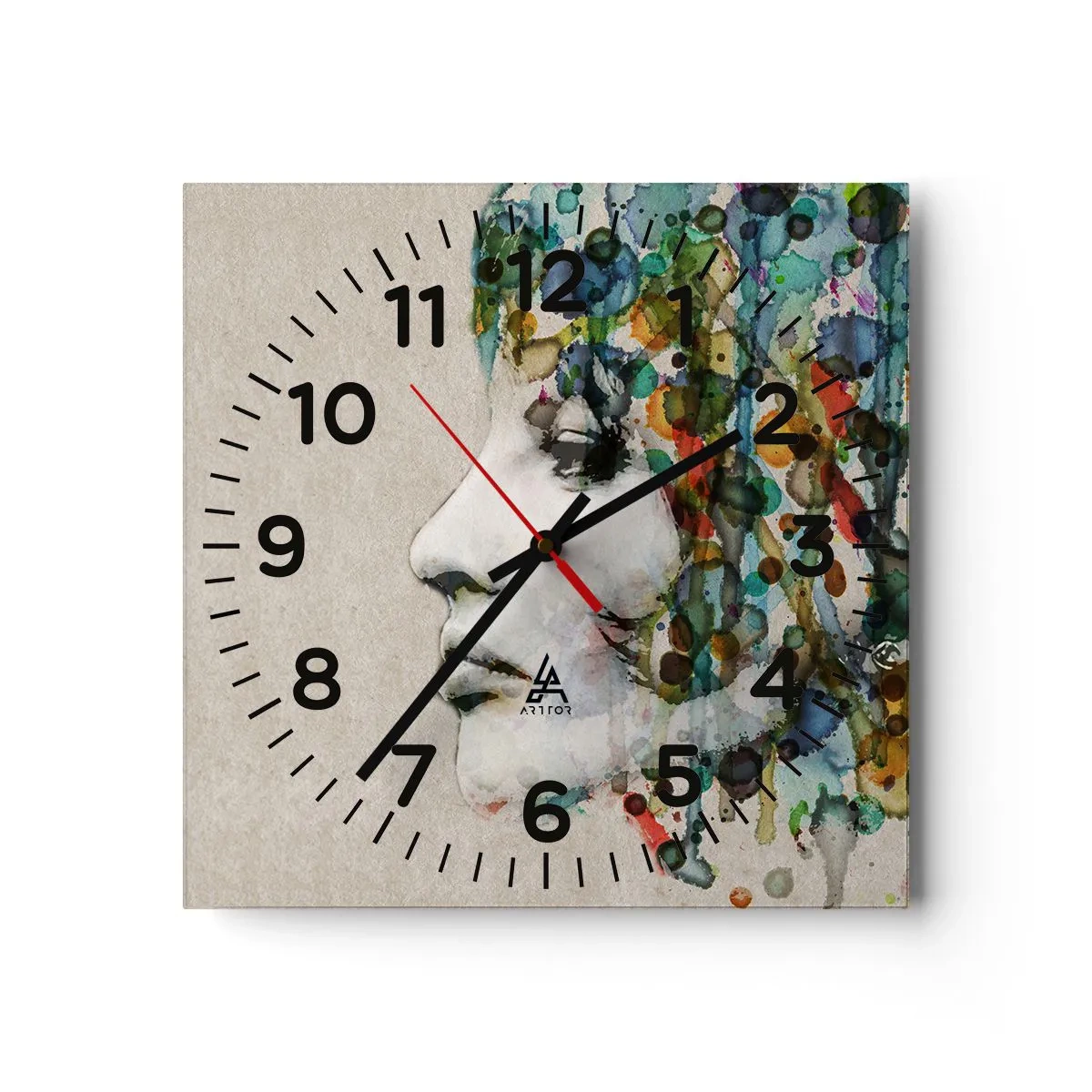Reloj de pared - Reloj de vidrio - Salió del gris - 40x40 cm