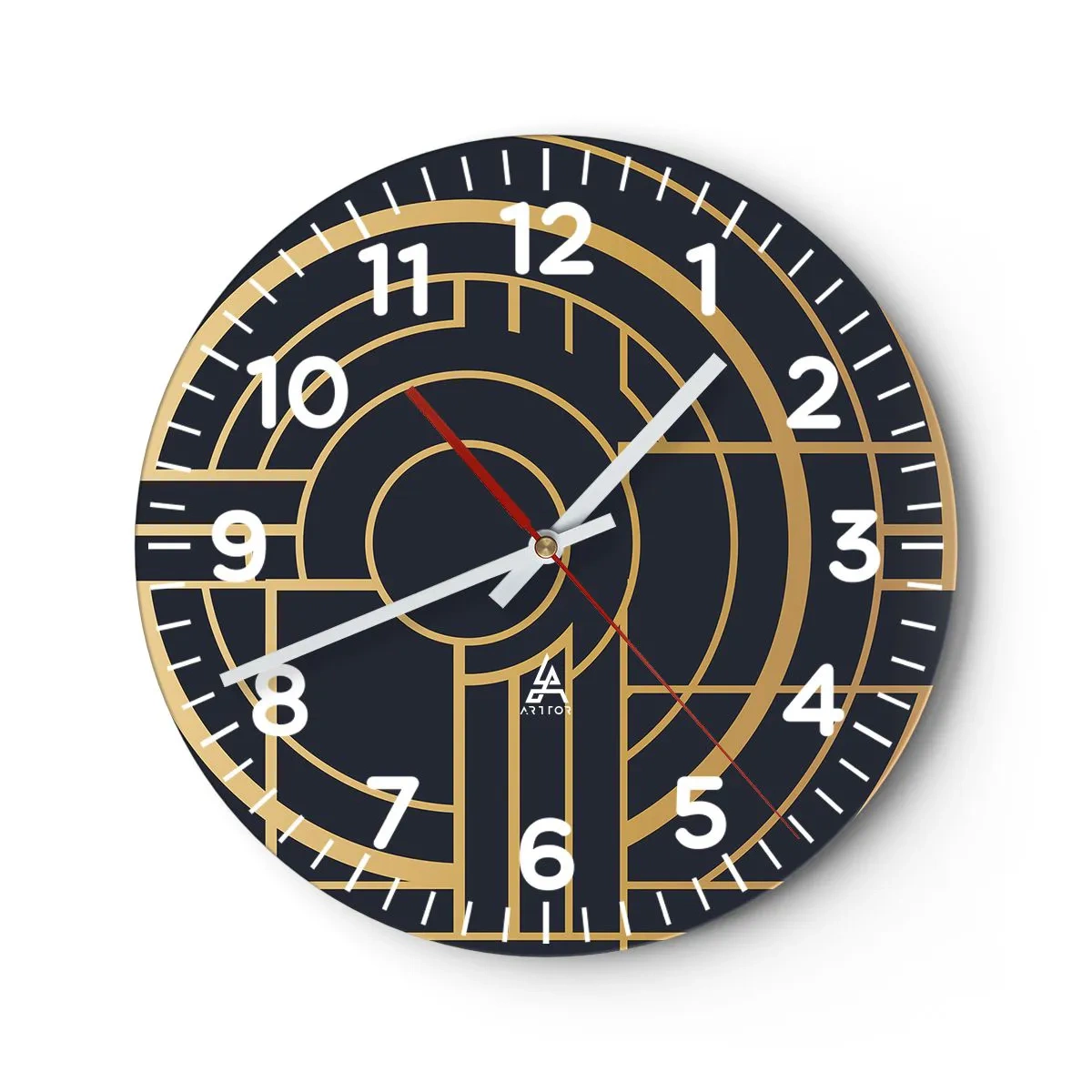 Reloj de pared - Reloj de vidrio - Giro de los elementos - 30x30 cm