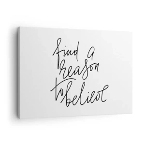 Cuadro sobre lienzo - Impresión de Imagen - Una cita motivacional en estilo minimalista. - 70x50cm - Es posible - Decoración de pared moderna para salón y dormitorio ARTTOR