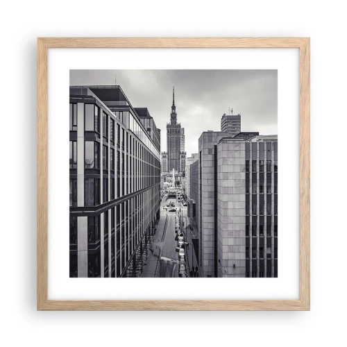 Póster en marco roble claro - Valle de Varsovia - 40x40 cm