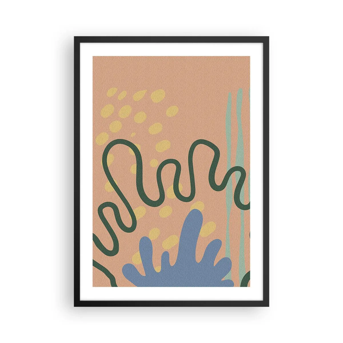 Póster en marco negro - Composición abstracta en colores cálidos - 50x70cm - Abstracción: la diversidad de la naturaleza - Decoración de pared moderna para salón y dormitorio ARTTOR