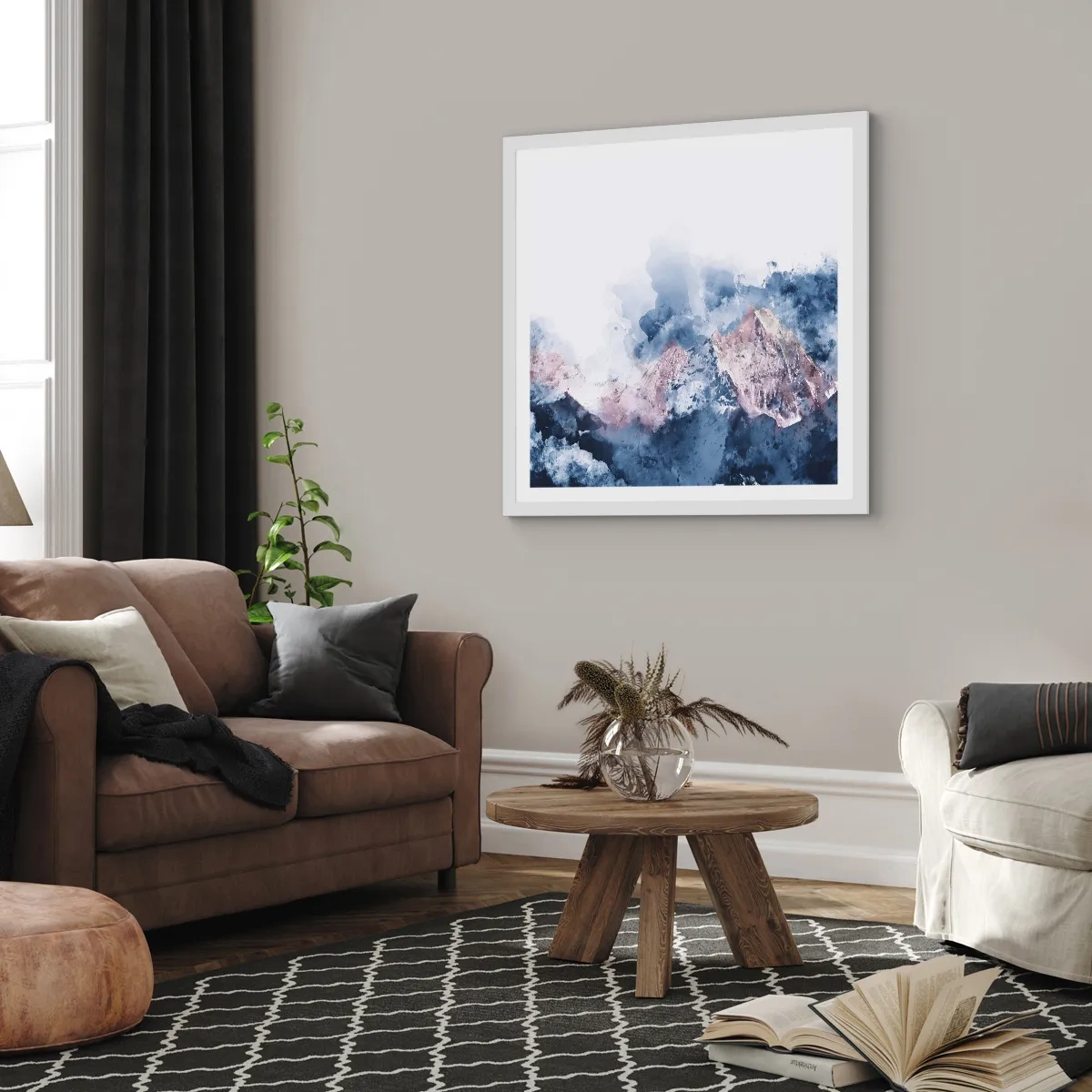 Póster en marco blanco - El techo del mundo - 50x50 cm