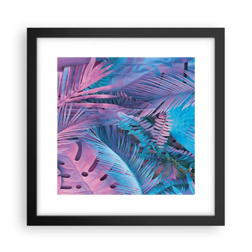 Póster en marco negro - Trópicos en rosa y azul - 30x30 cm