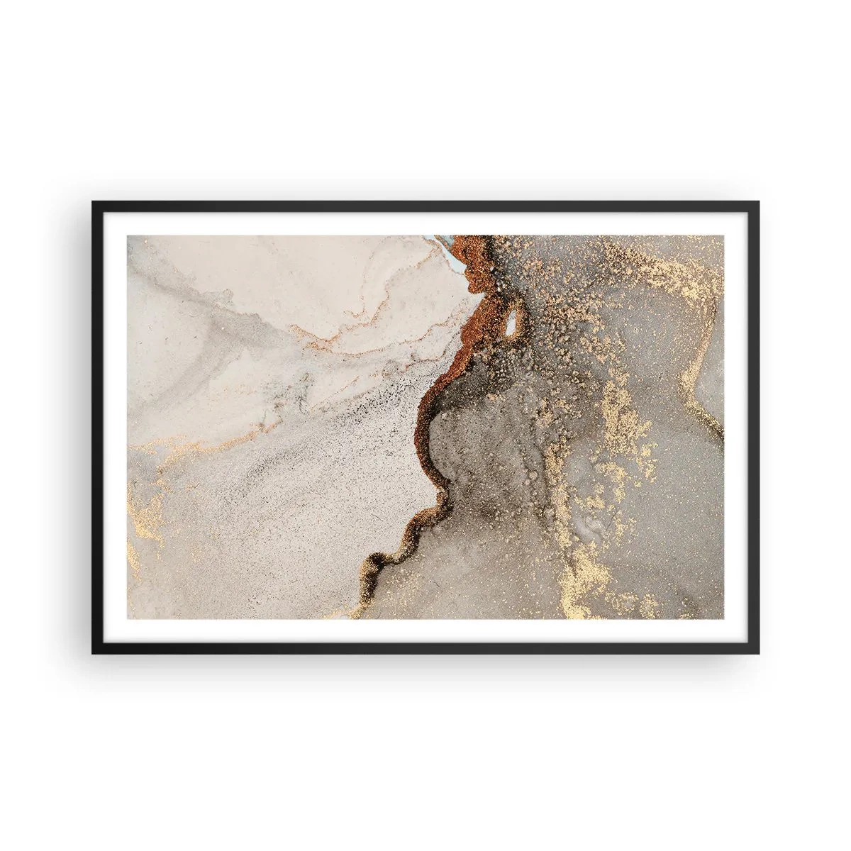 Póster en marco negro - En la frontera de los colores - 91x61 cm