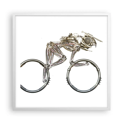 Póster en marco blanco - Una magnífica máquina - 60x60 cm