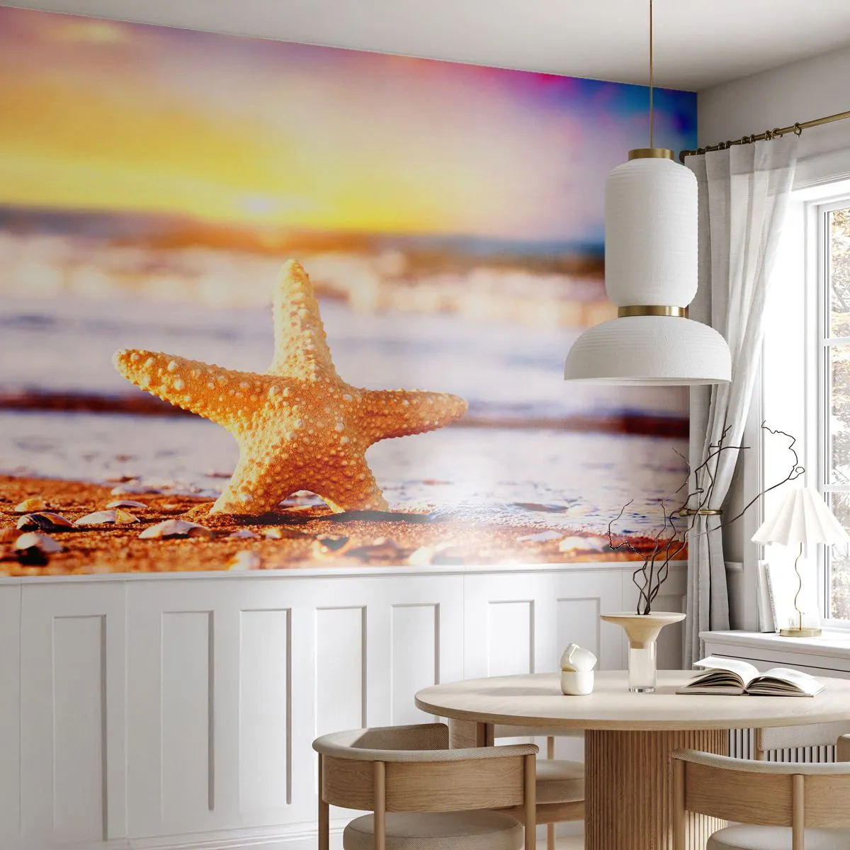 Fotomural Premium Sand - Regalo del mar - Estrella de mar, Playa, Océano - 100x70 cm