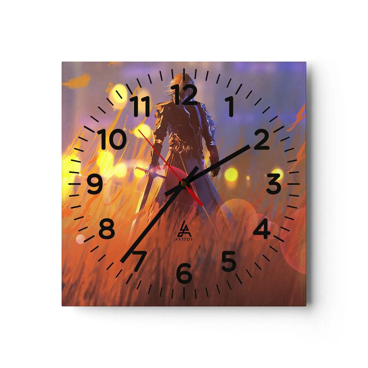 Reloj de pared - Reloj de vidrio - El caballero equivocado - 30x30 cm