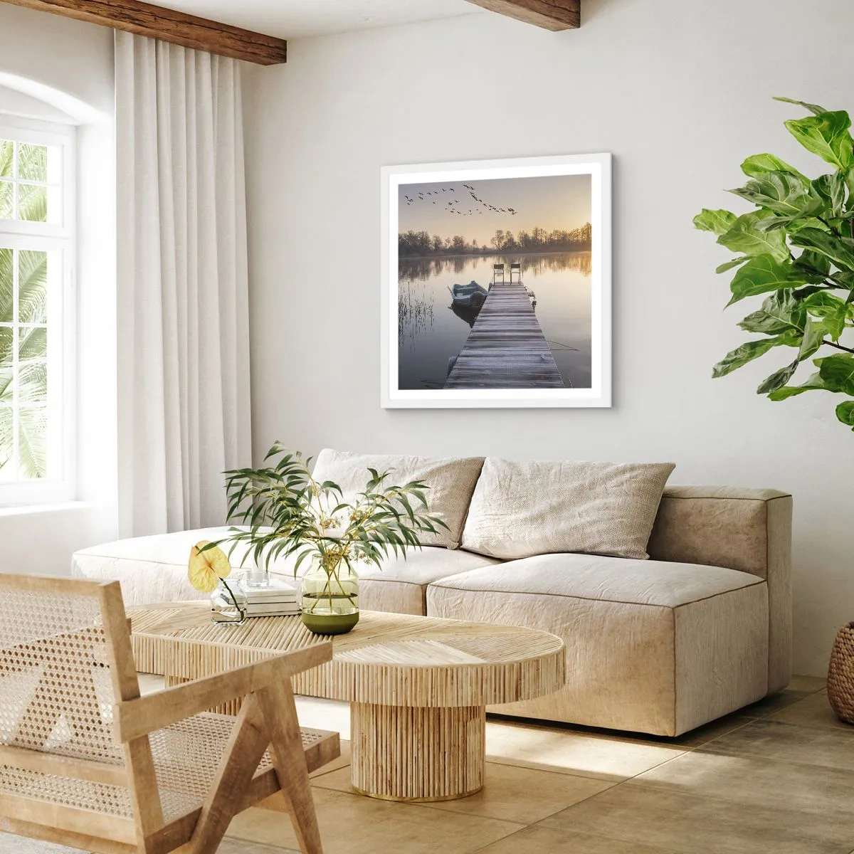 Póster en marco blanco - Volveré en un rato - 40x40 cm