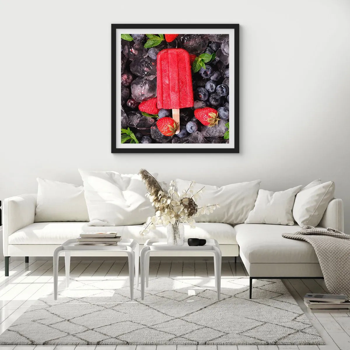 Póster en marco negro - El sabor del verano caluroso - 30x30 cm