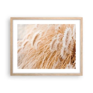 Póster en marco roble claro - El dorado susurro de las hierbas - 50x40 cm