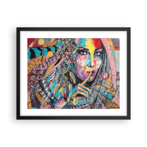 Póster en marco negro - Silencio hasta que entiendas - 50x40 cm