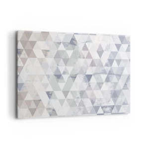 Cuadro sobre lienzo - Impresión de Imagen - Patrón de triángulo geométrico en tonos pastel - 100x70cm - A ritmo de triángulo - Decoración de pared moderna para salón y dormitorio ARTTOR