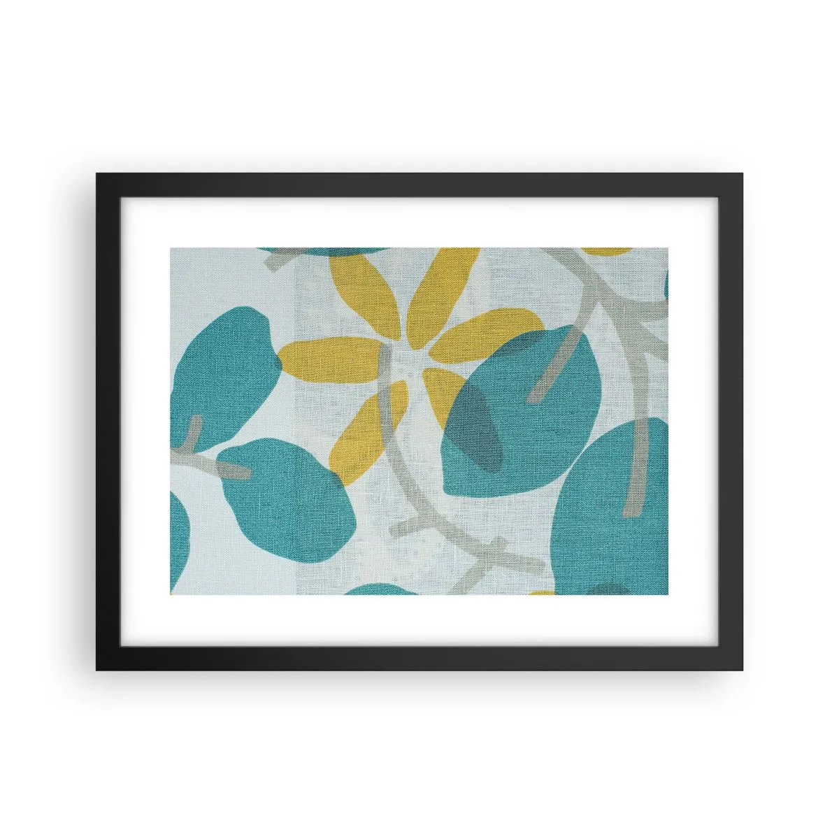 Póster en marco negro - Entre hojas azules - 40x30 cm