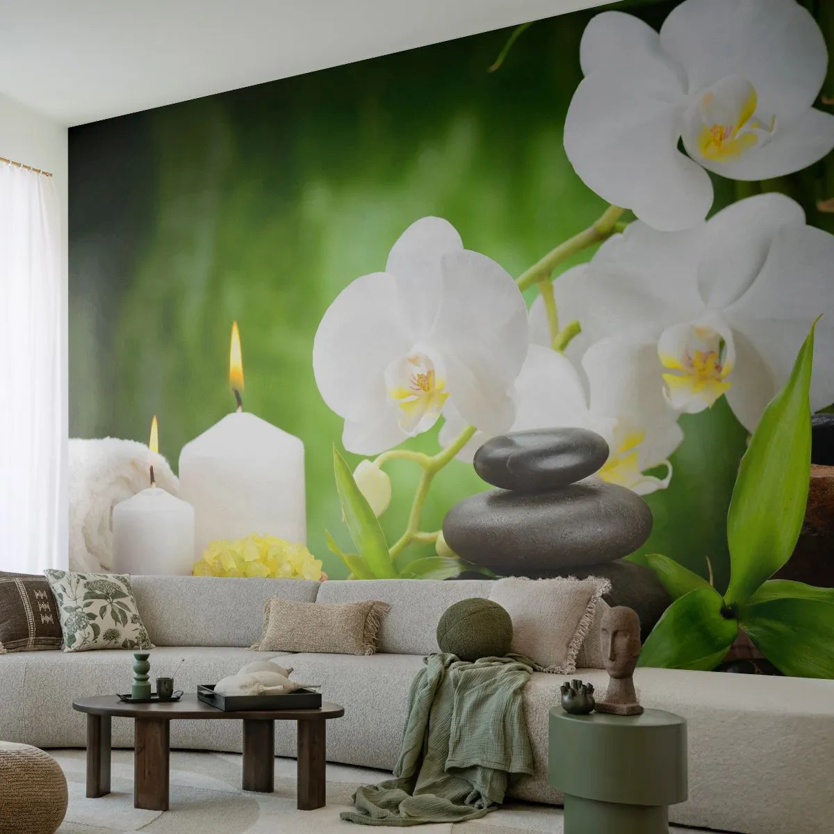 Fotomural Standard Eco - Un toque fragante, floral y suave - flores, Orquídea, Orquídea - 200x140 cm
