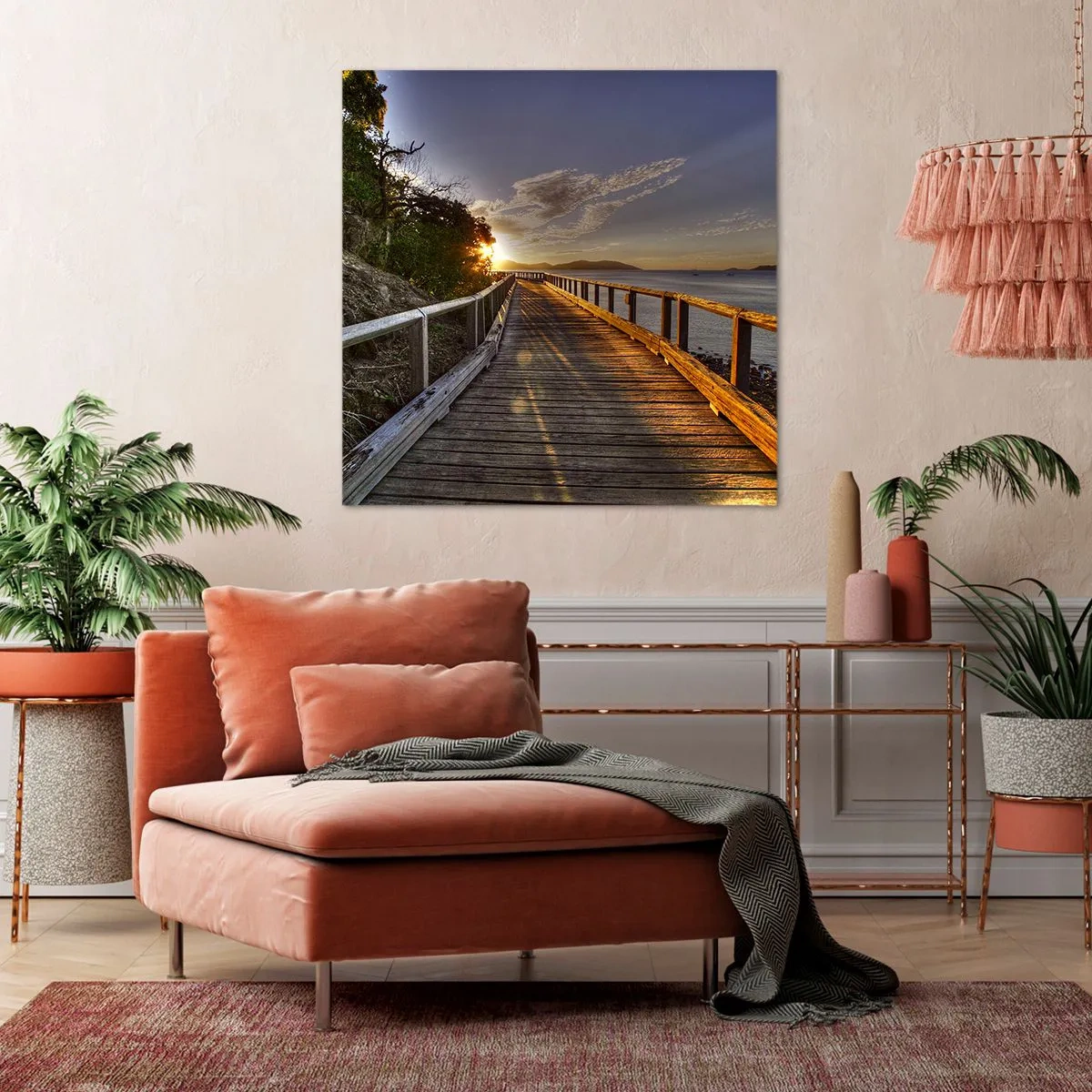 Cuadro sobre lienzo - Impresión de Imagen - Camina, sigue caminando hacia el sol - 60x60 cm