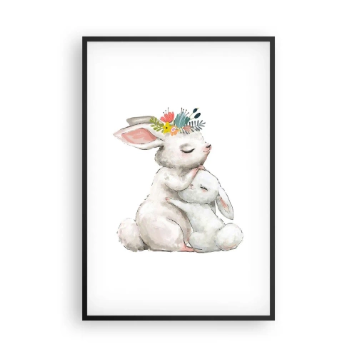 Póster en marco negro - En ningún lugar mejor que con mamá - 61x91 cm