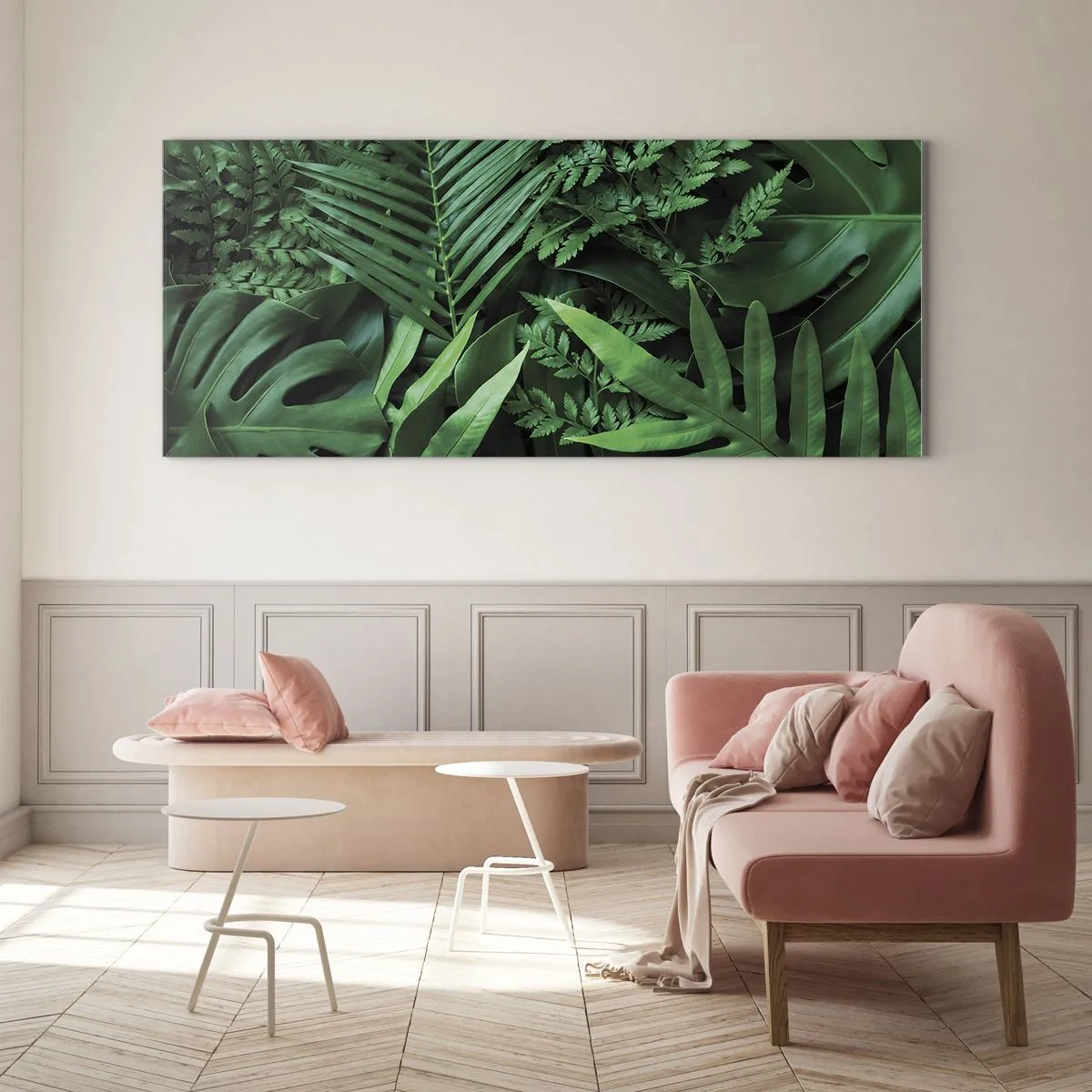 Cuadro sobre vidrio - Impresiones sobre Vidrio - Abrazo verde - 100x40 cm
