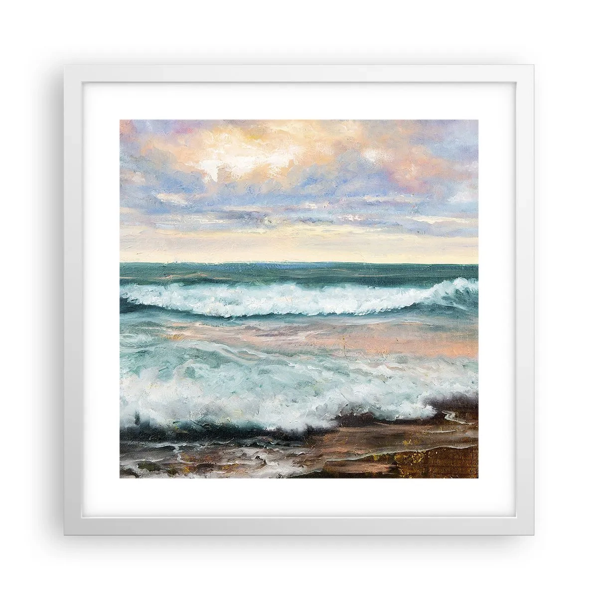 Póster en marco blanco - Aquí suavizarás tu alma - 40x40 cm