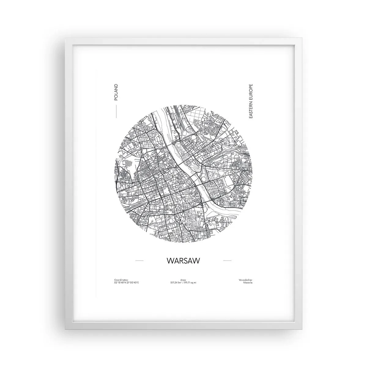 Póster en marco blanco - Anatomía de Varsovia - 40x50 cm