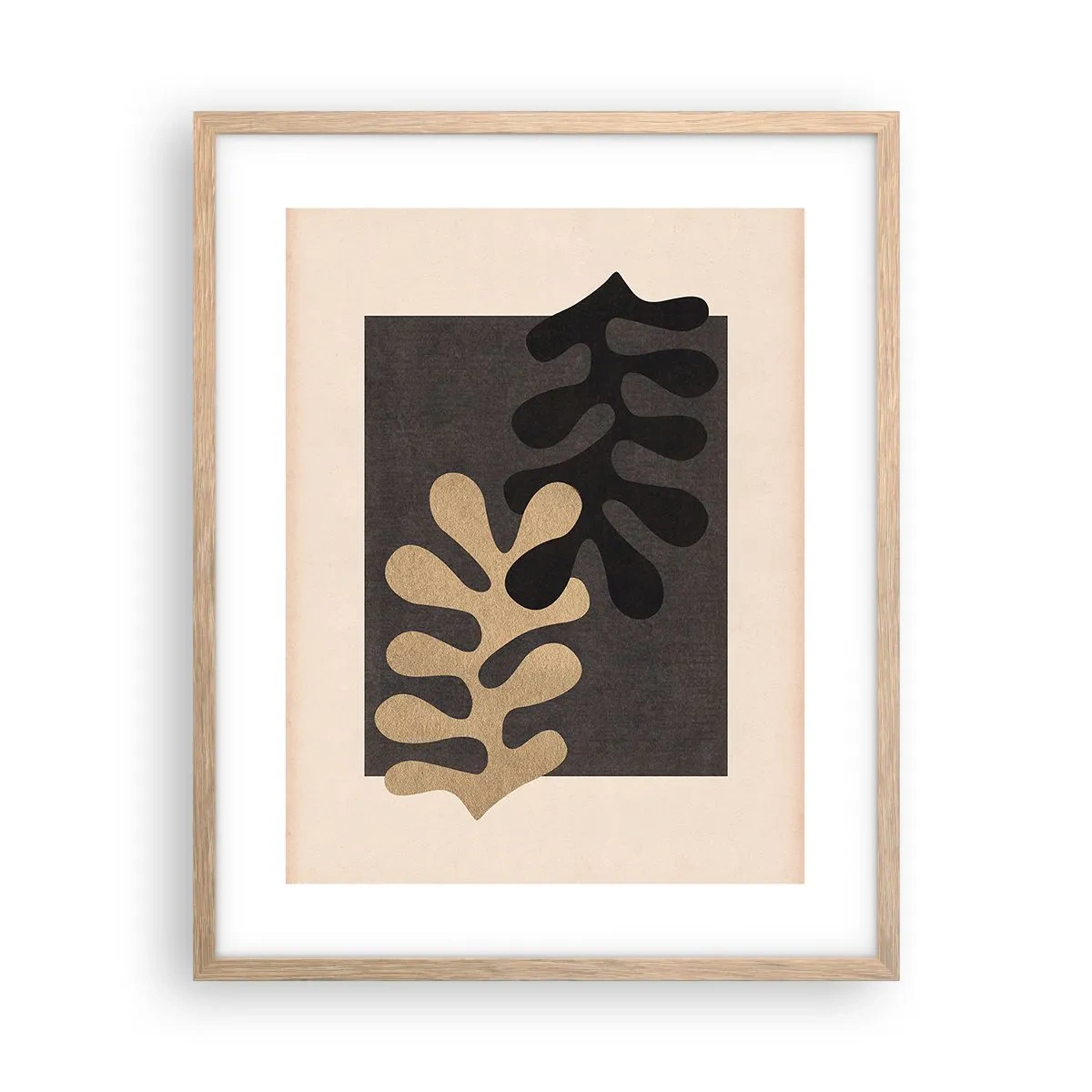 Póster en marco roble claro - Ausencia y complemento - 40x50 cm